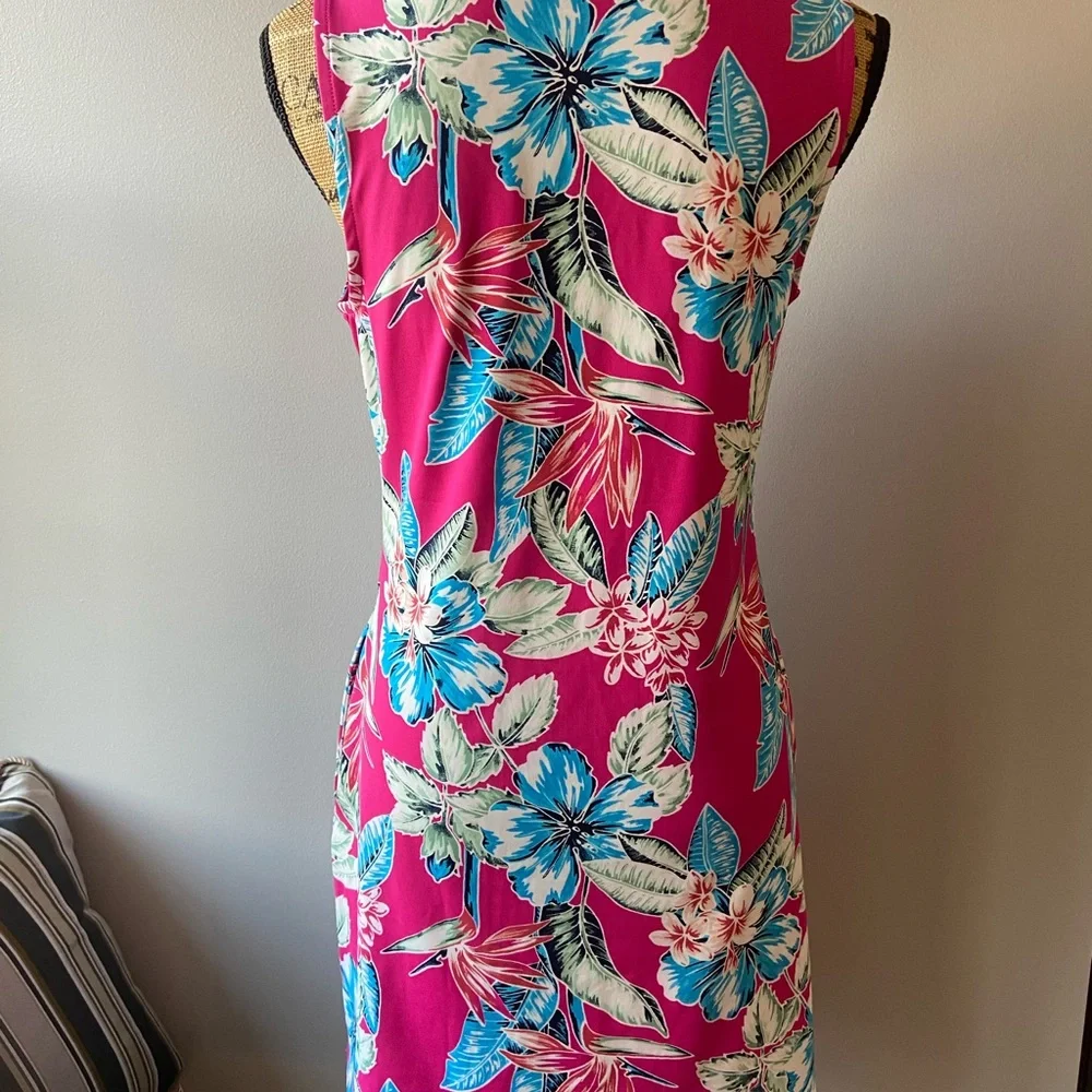 Tommy Bahama Sz M Pink and Blue Floral Women’s Mini Dress - Picture 5 of 11